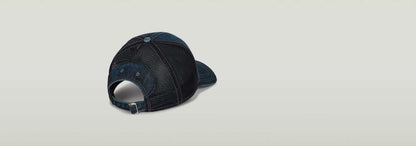 Gorra de rejilla Baseball de denim greencast con cierre de clip y parte trasera de malla transpirable.