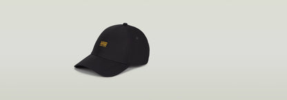 Gorra Originals Baseball negra con visera curvada y etiqueta tejida de G-STAR Originals.