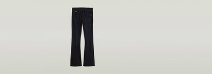 Jeans 3301 Flare en color negro con corte acampanado, inspirado en los años 70, tiro medio y ajuste en el muslo.
