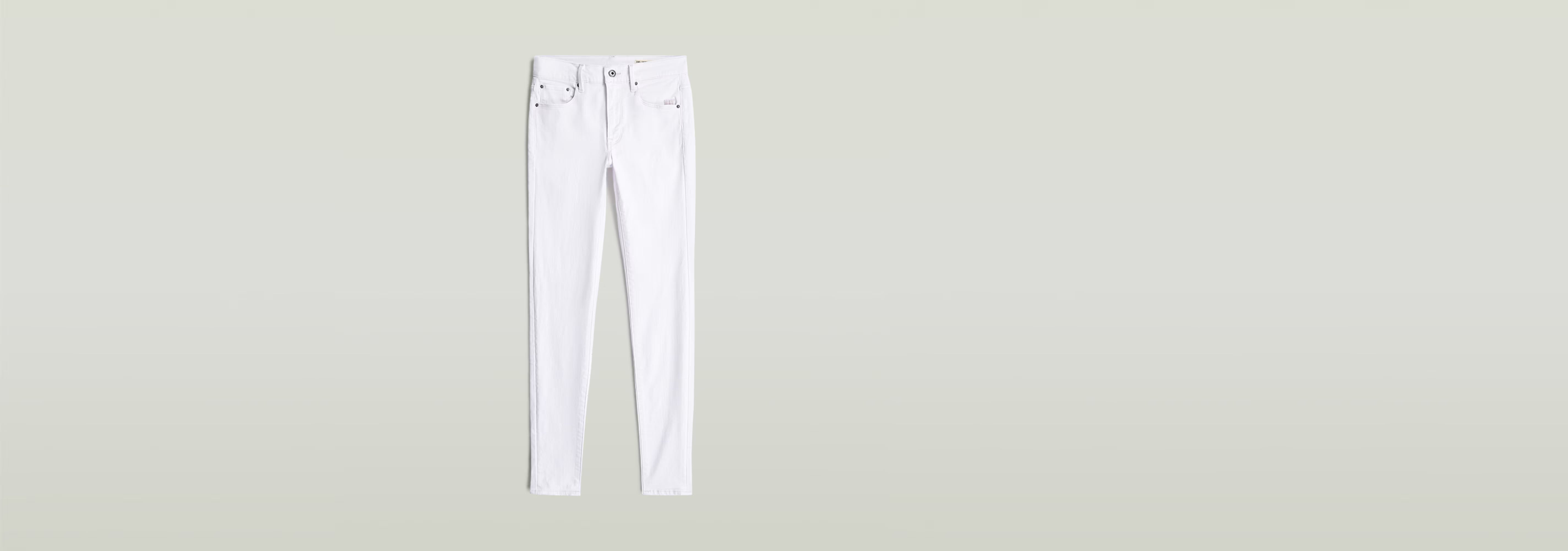 Jeans 3301 Skinny en color blanco, con cinco bolsillos y ajuste superelástico.