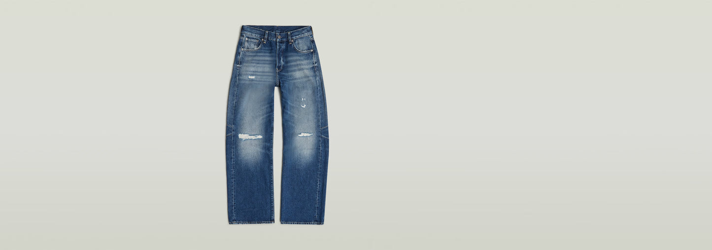Jeans Bowey Barrel de tiro bajo y pierna holgada, diseño 3D, 80% algodón, parte de la colección Anatomic Denim.