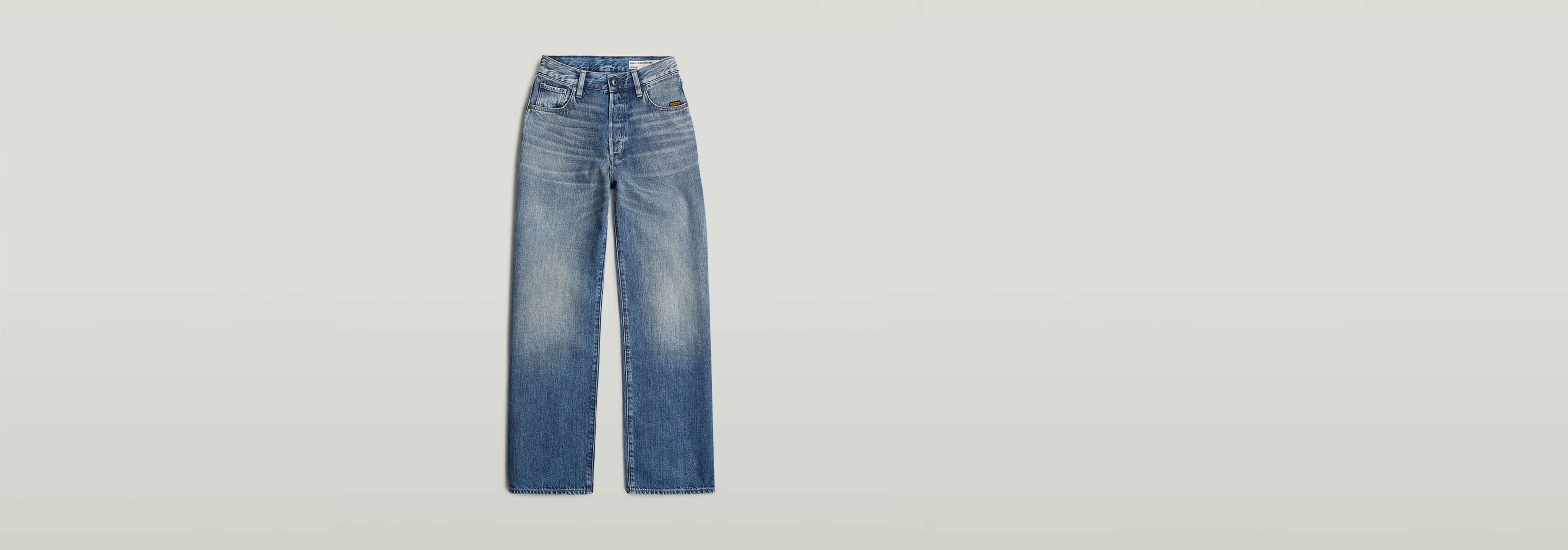 Jeans Bowey Barrel con corte de tiro bajo y pernera amplia en un tono azul claro, parte de la colección Anatomic Denim.