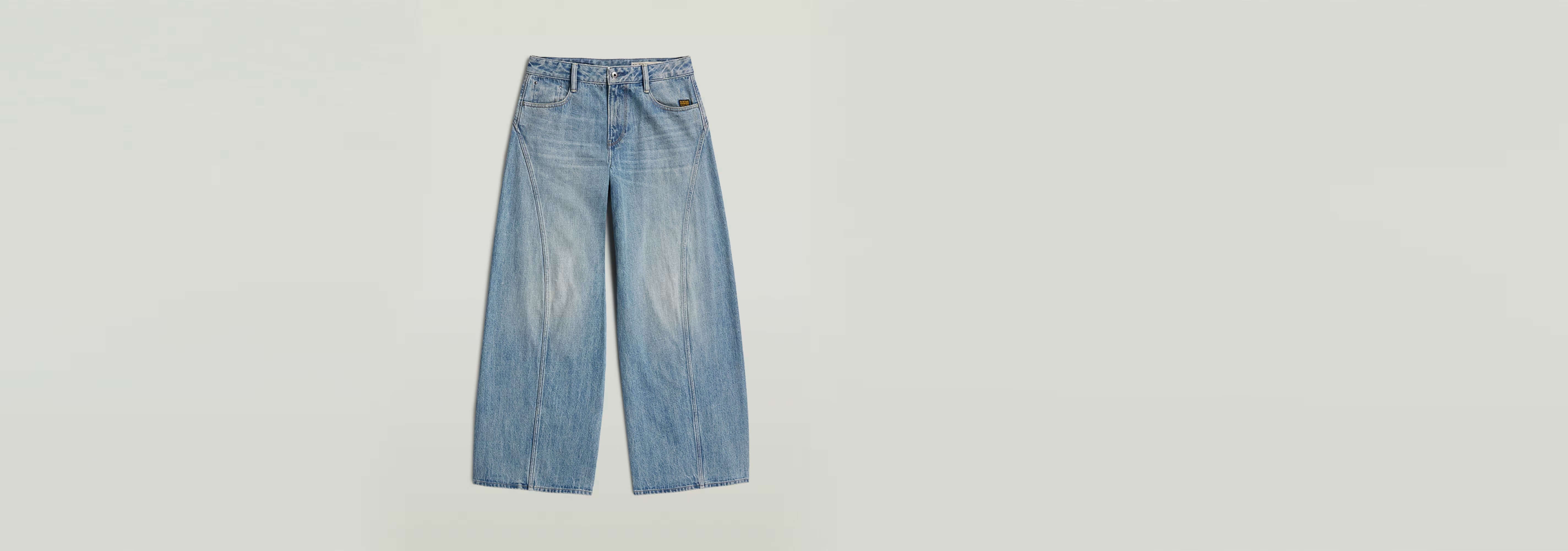 Jeans Helyx Cinch Wide, con silueta de pierna ancha y cintura de talle medio, diseño funcional.