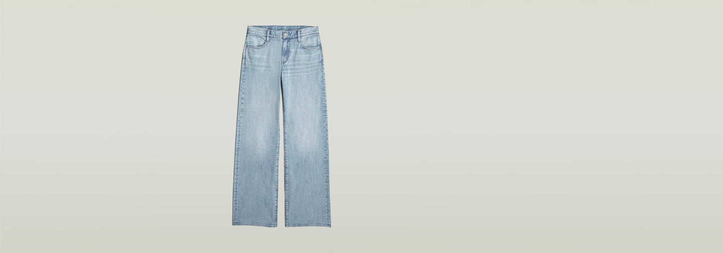 Jeans Judee Loose, corte holgado, cintura baja, color azul claro, adecuado para el día a día, 100% algodón.