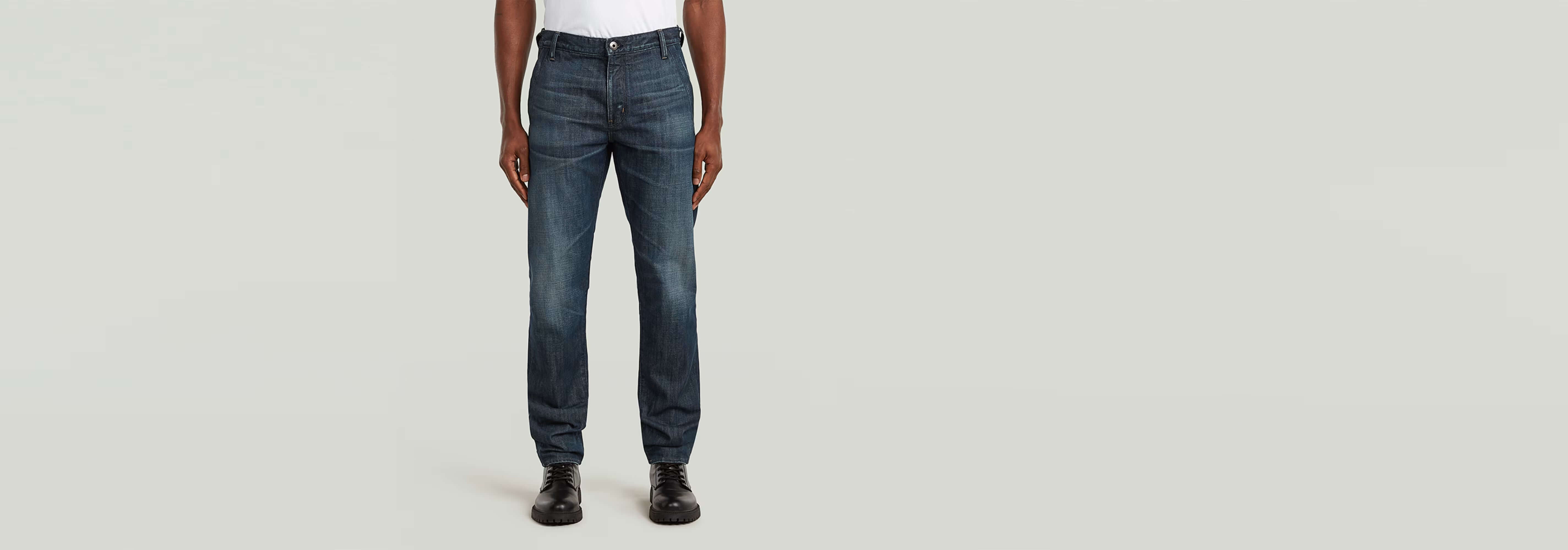 Pantalones chinos Morry Tapered, ajuste cónico con cierre de cremallera y botones, acabado denim greencast.