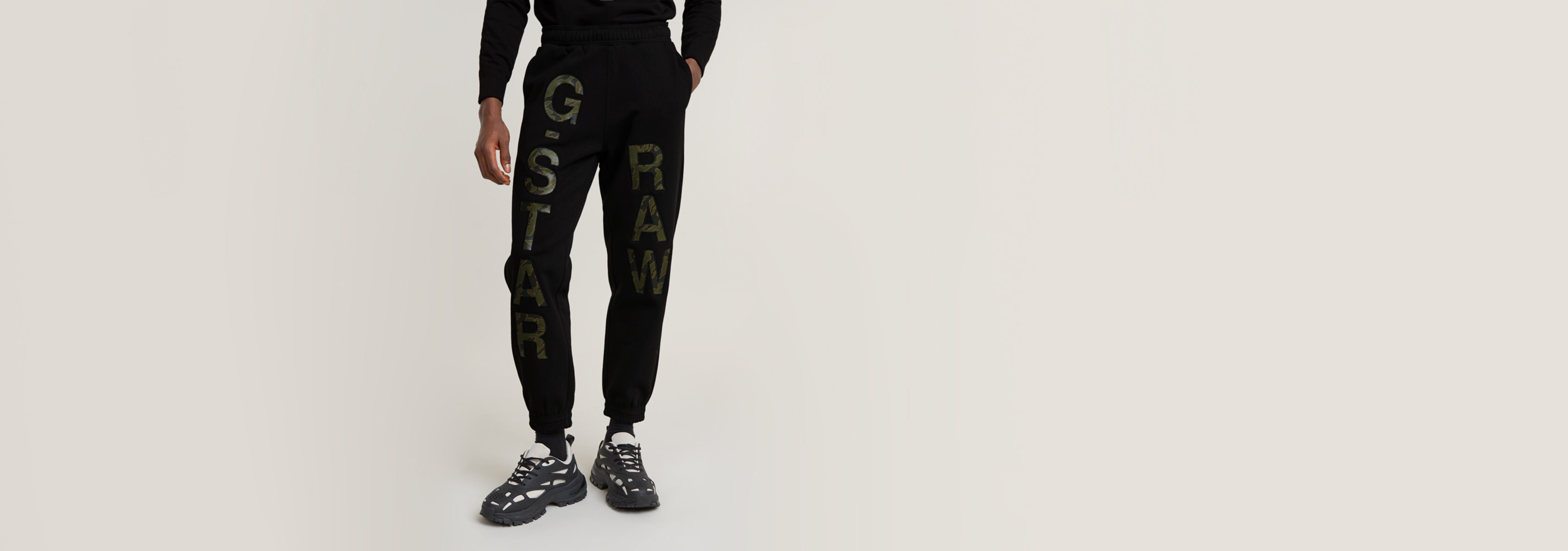 Pantalones Deportivos Embro Print Loose Tapered