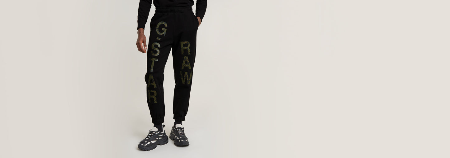 Pantalones Deportivos Embro Print Loose Tapered
