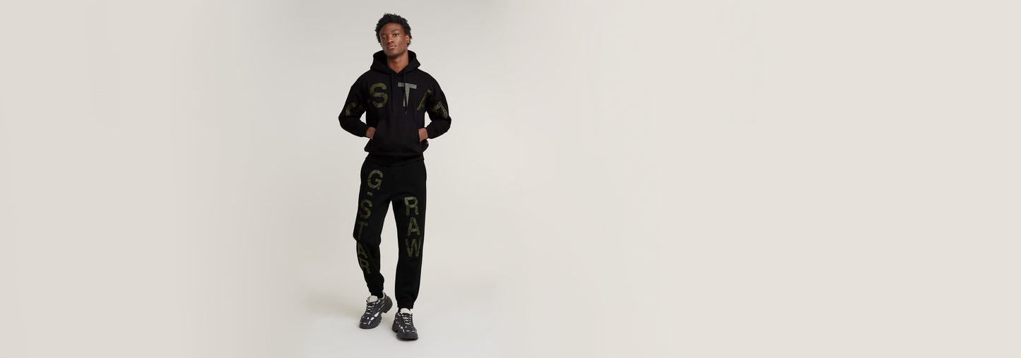 Pantalones Deportivos Embro Print Loose Tapered