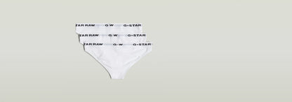 Paquete De Tres Braguitas en blanco con logotipo G-Star RAW en la cinturilla, suaves y elásticos.
