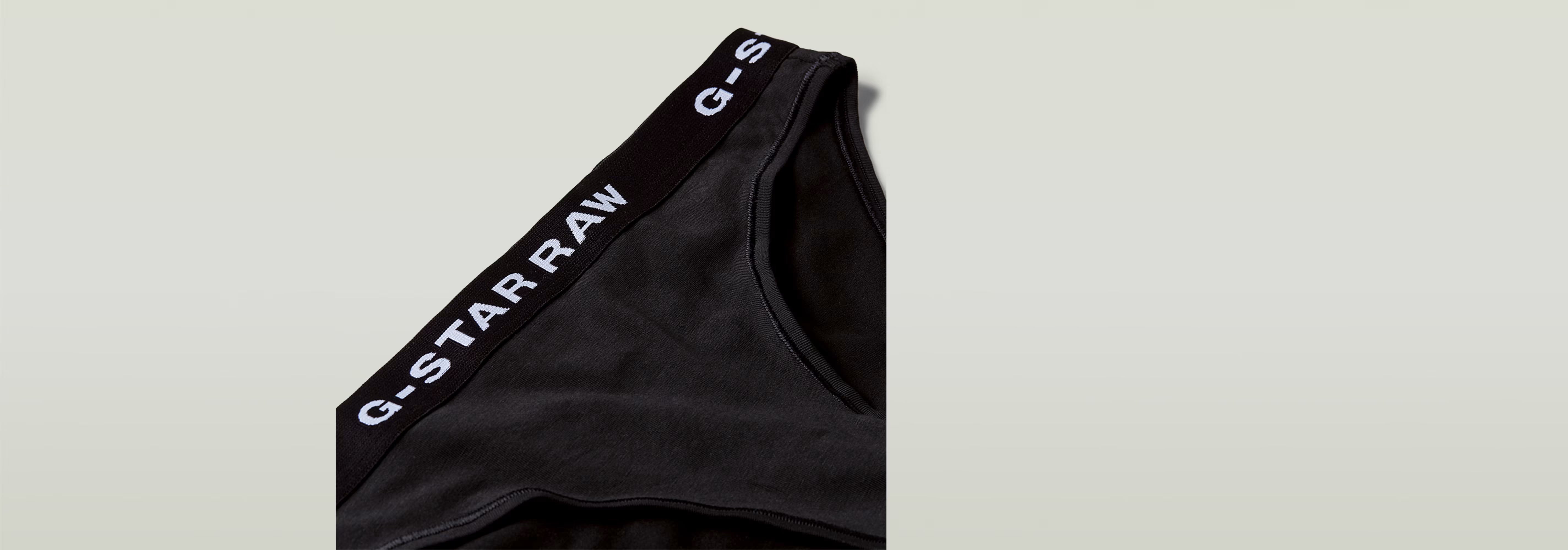 Paquete De Tres Braguitas con cinturilla elástica de G-Star RAW en color negro, suave y transpirable.
