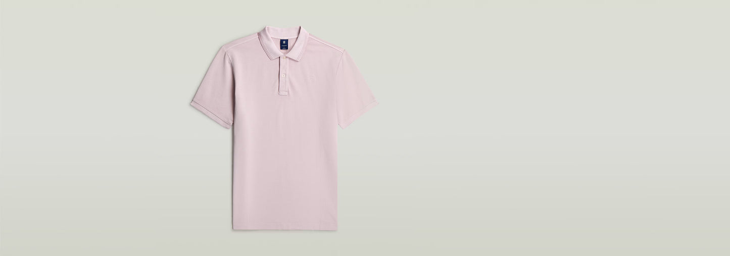 Polo Dunda Overdyed Slim, clásico, ligero, de algodón ecológico y elastano, con cierre de botones y cuello de polo.