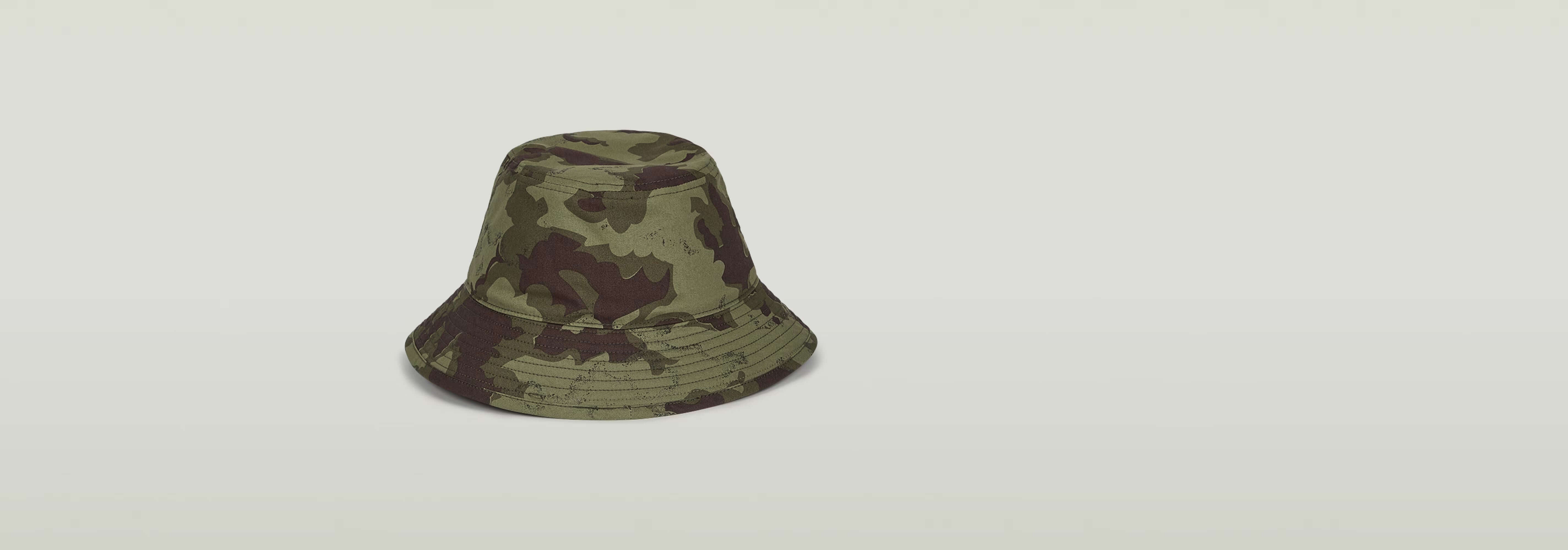 Sombrero de pescador Originals en diseño de camuflaje con ala reforzada y ventilación bordada.