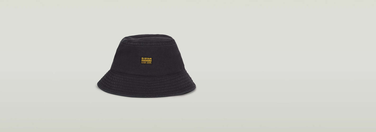 Sombrero de pescador Originals en denim negro con etiqueta G-STAR, adecuado para estilo unisex y uso diario.