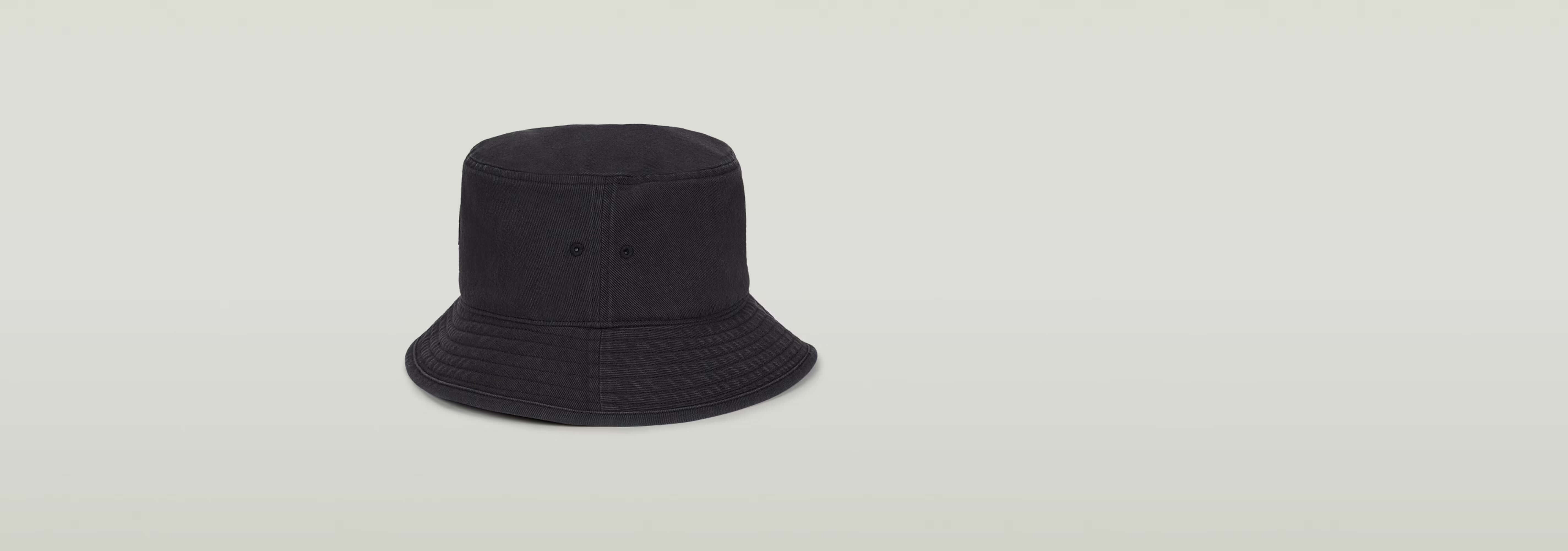 Sombrero de pescador Originals en color negro, confeccionado en denim con ala reforzada y ojales de ventilación.