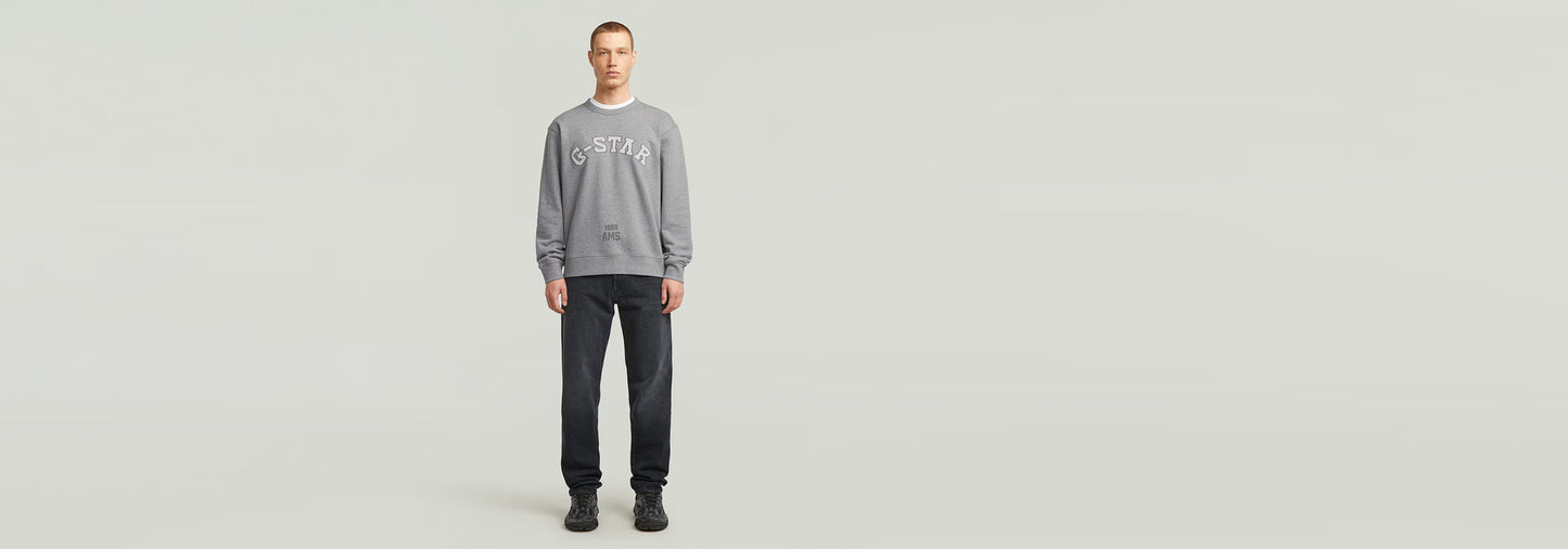 Sudadera Applique en gris con diseño gráfico, corte relajado, 100% algodón ecológico, ideal para un look casual.