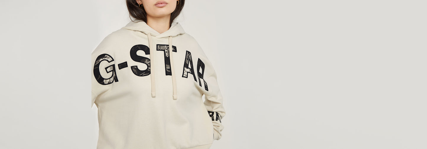 Sudadera Con Capucha Embro Print Oversized