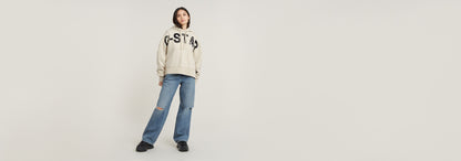 Sudadera Con Capucha Embro Print Oversized