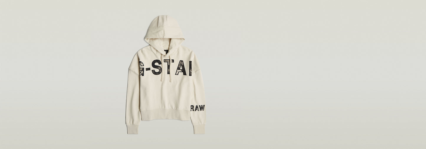 Sudadera Con Capucha Embro Print Oversized