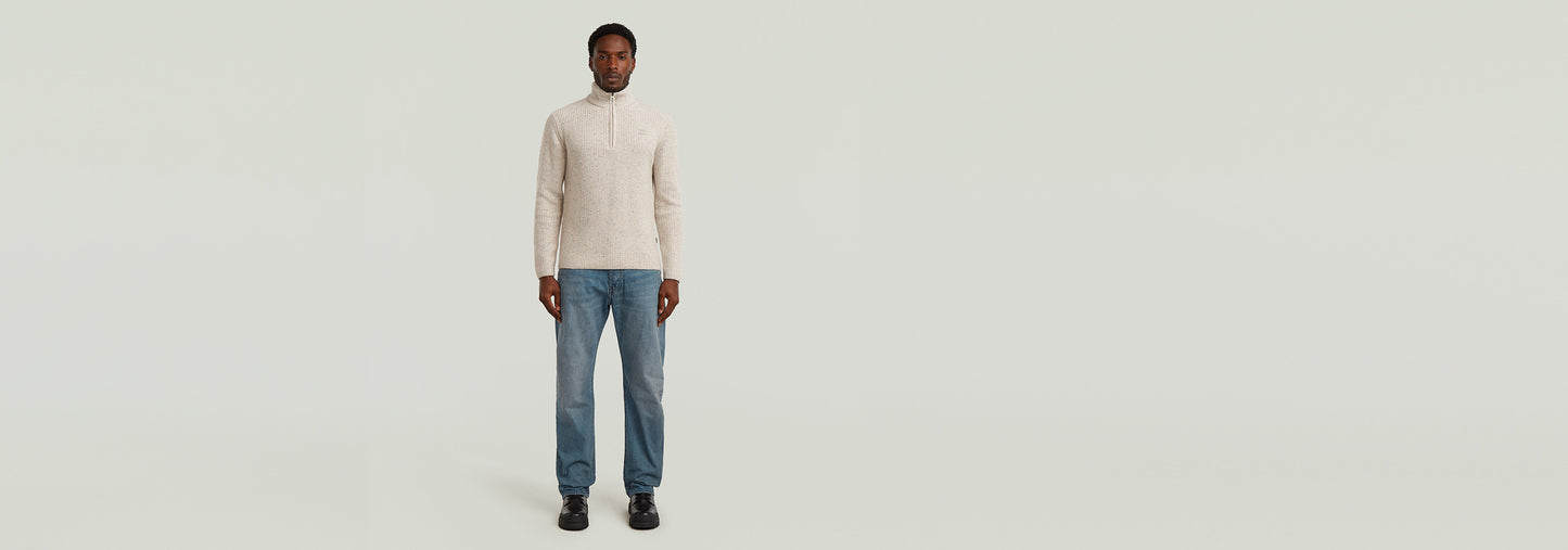 Suéter de punto Double Collar Half Zip