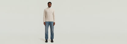 Suéter de punto Double Collar Half Zip