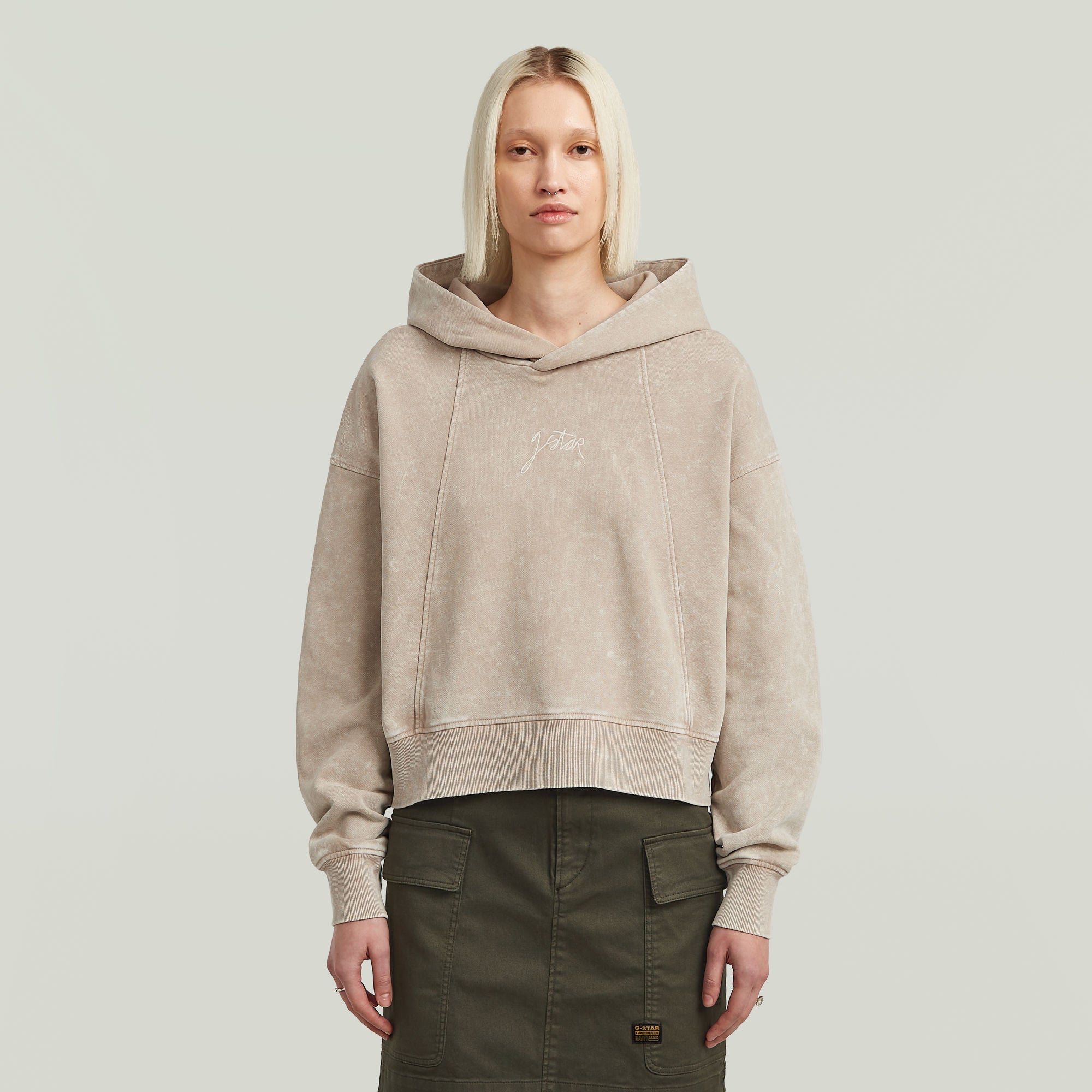 Suéter Washed A Line Script con capucha