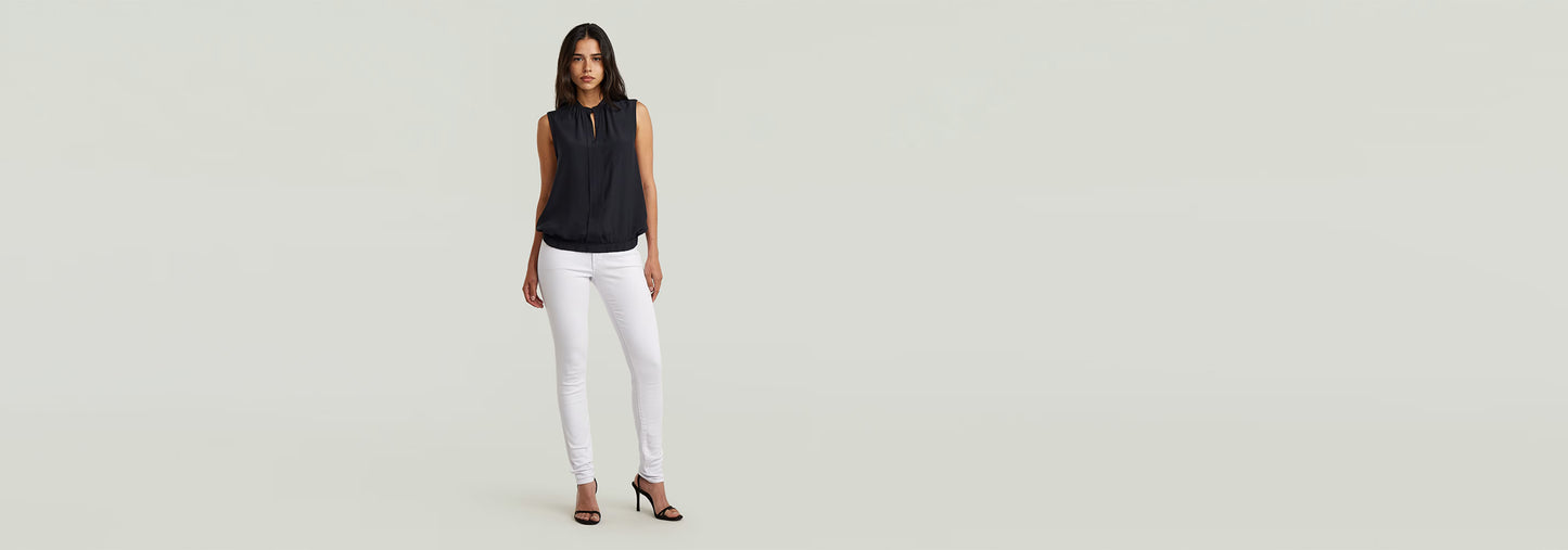 Top sin mangas Stand Up Collar