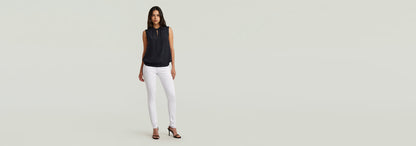 Top sin mangas Stand Up Collar