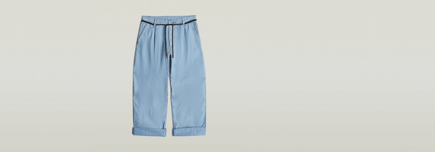 Jeans denim 3D plisados