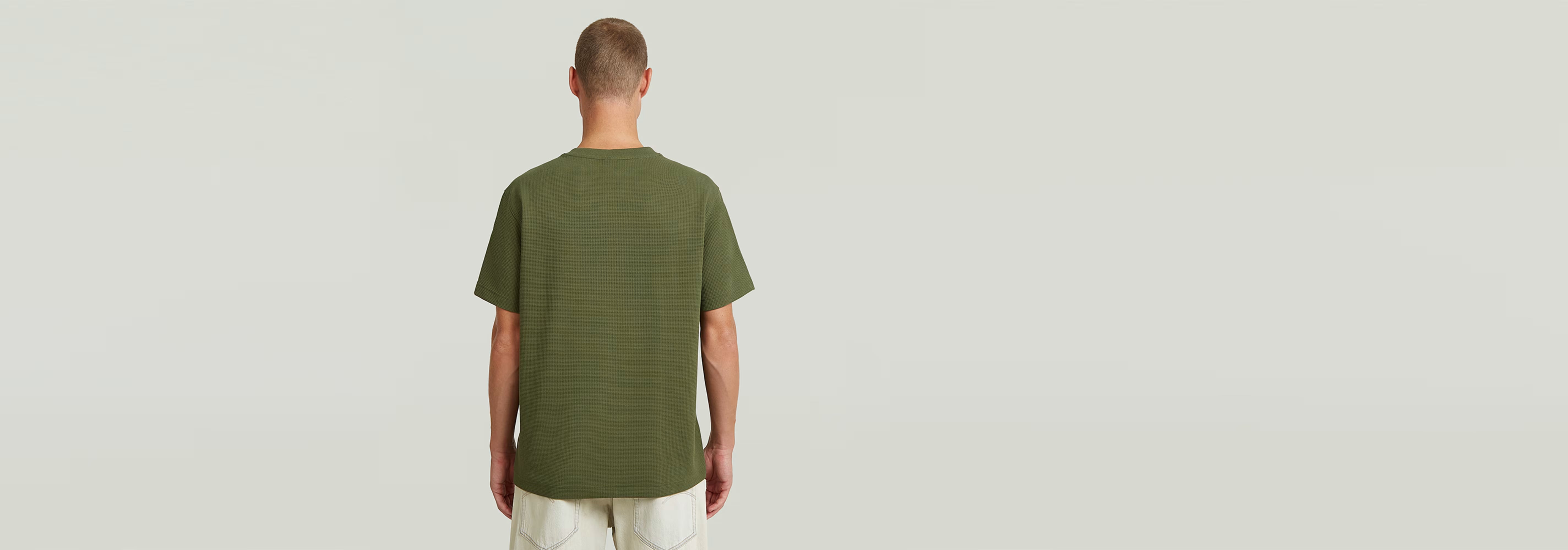 Waffle True Regular T-Shirt view from the back, showcasing classic design and comfortable fit.