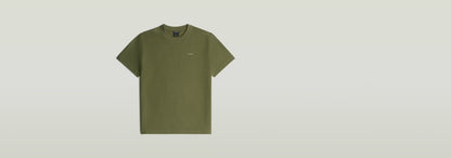 Waffle True Regular T-Shirt in olive green, featuring a classic crew neck and short sleeves.